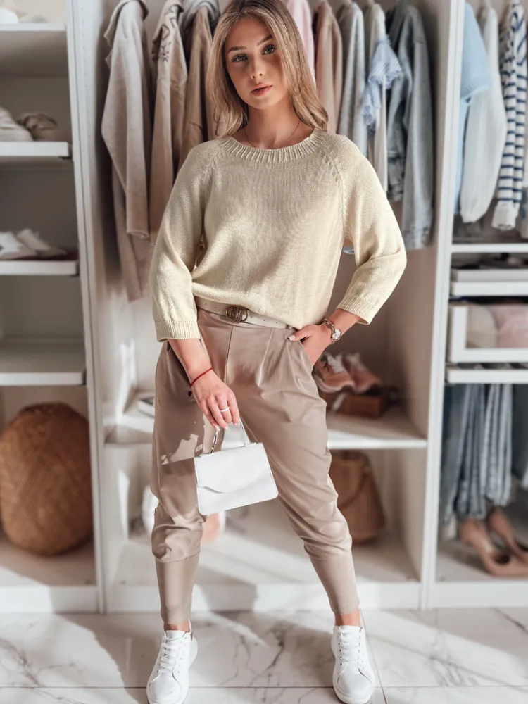 Swetry Damskie>Dstreet Sweter damski one size oversize SOFTICAN beżowy MY2432