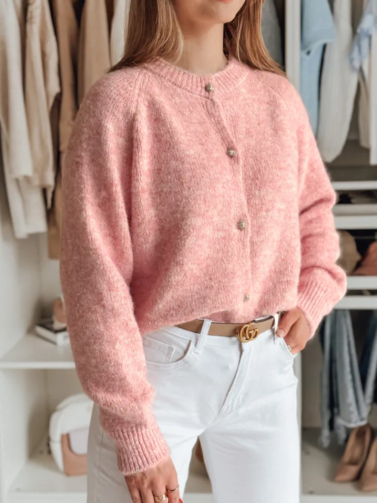 Swetry Damskie>Dstreet Sweter damski one size oversize SOFTELLS różowy MY2471