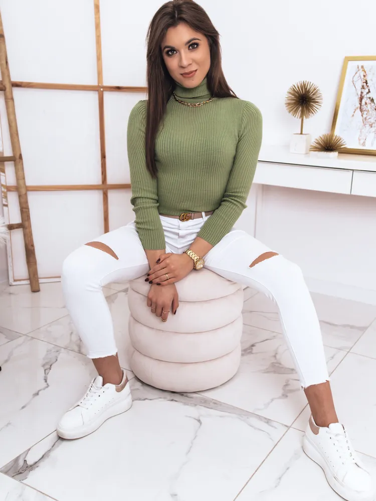 Swetry Damskie>Dstreet Sweter damski OSLO oliwkowy MY1192