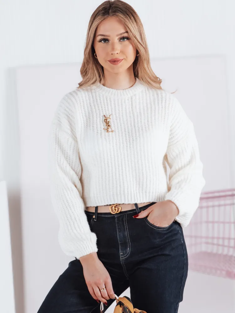 Swetry Damskie>Dstreet Sweter damski oversize BILLIS ecru MY2284