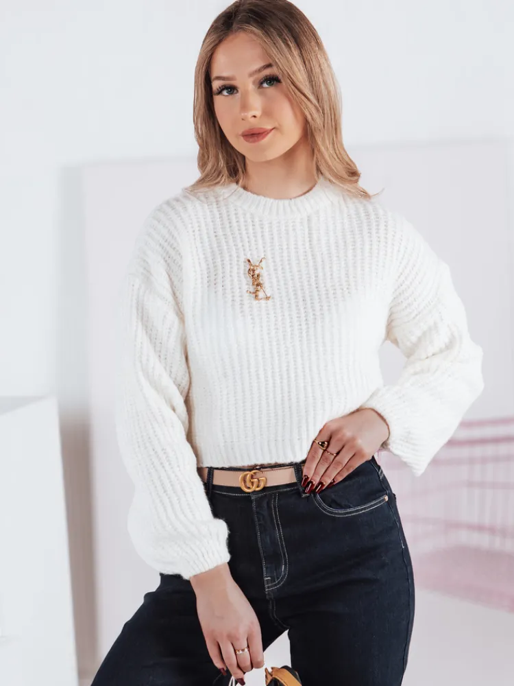 Swetry Damskie>Dstreet Sweter damski oversize BILLIS ecru MY2284