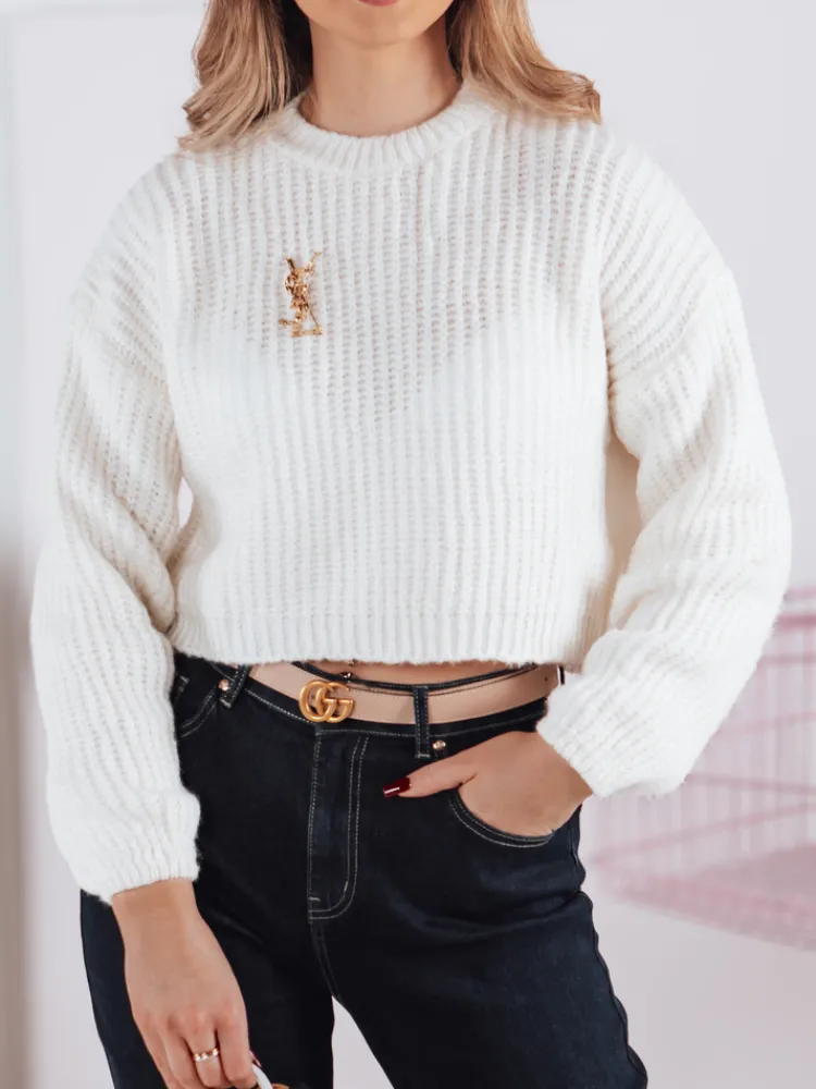 Swetry Damskie>Dstreet Sweter damski oversize BILLIS ecru MY2284