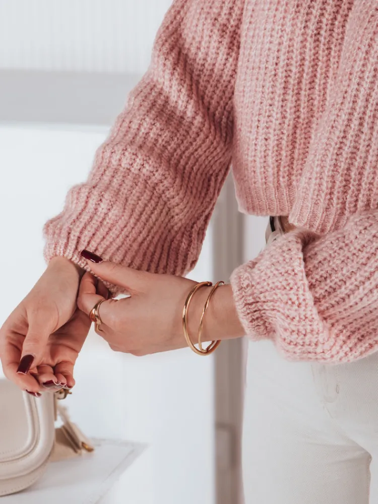 Swetry Damskie>Dstreet Sweter damski oversize BILLIS różowy MY2283