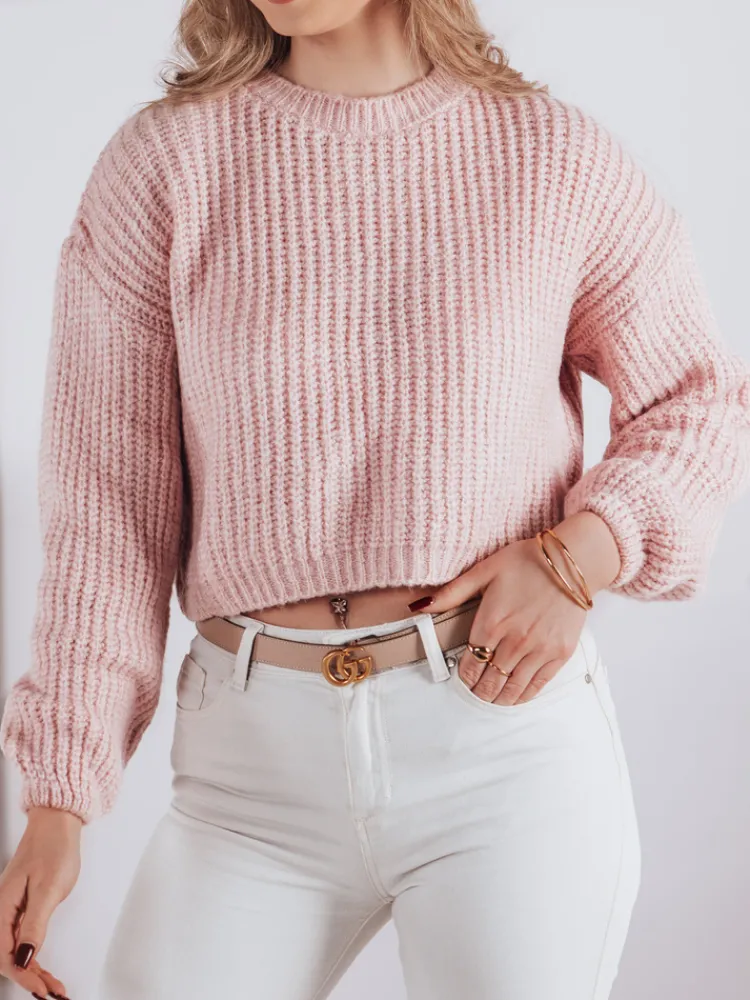 Swetry Damskie>Dstreet Sweter damski oversize BILLIS różowy MY2283