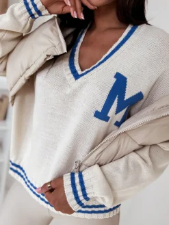 Swetry Damskie>Dstreet Sweter damski oversize MIRAGE kremowy MY2222