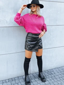 Swetry Damskie>Dstreet Sweter damski oversize SONATA ciemnoróżowy MY2081