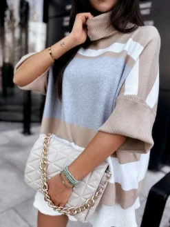 Swetry Damskie>Dstreet Sweter damski oversize ZEPHYR szary MY2022