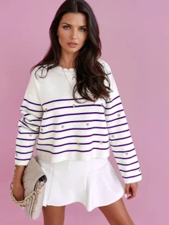 Swetry Damskie>Dstreet Sweter damski VELORIA fioletowy MY2029