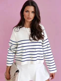 Swetry Damskie>Dstreet Sweter damski VELORIA niebieski MY2028