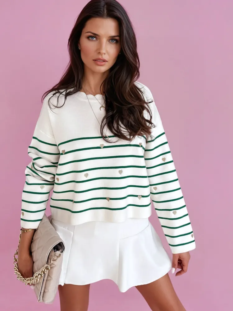 Swetry Damskie>Dstreet Sweter damski VELORIA zielony MY2027