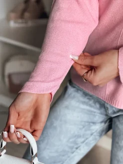 Swetry Damskie>Dstreet Sweter damskie one size oversize NORVAN różowy MY2453