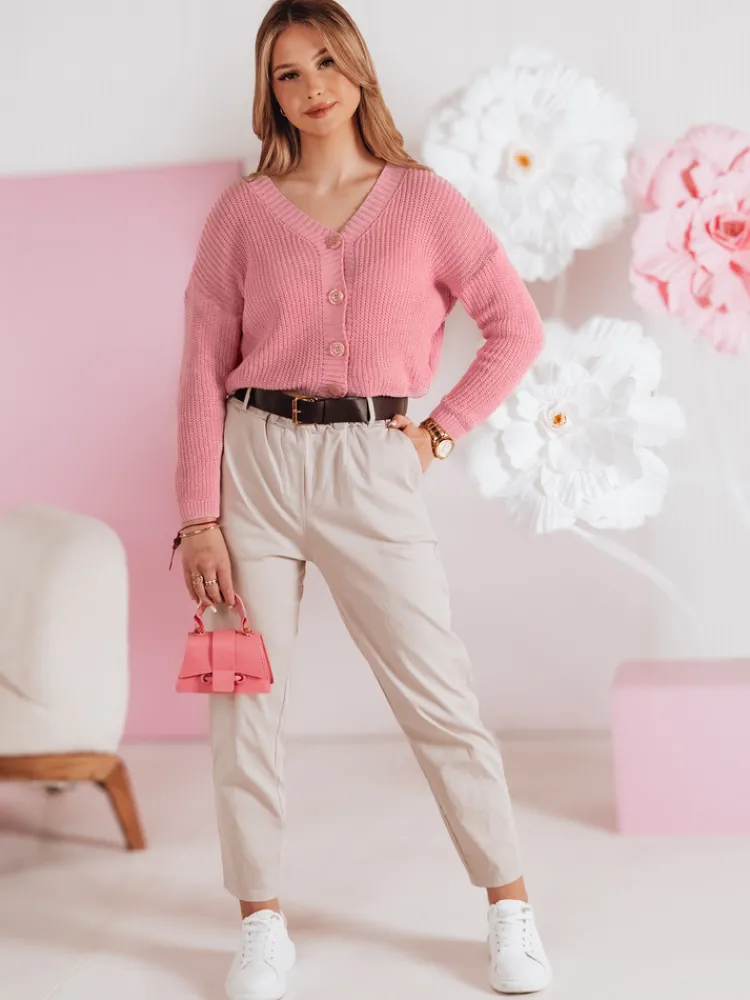 Swetry Damskie>Dstreet Sweter damskie one size oversize prążkowany SWEETDREAM różowy MY2460