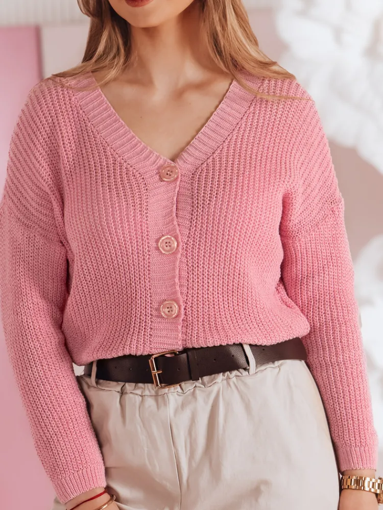 Swetry Damskie>Dstreet Sweter damskie one size oversize prążkowany SWEETDREAM różowy MY2460