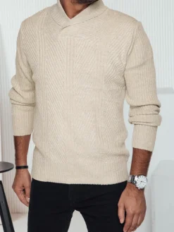 Swetry Męskie>Dstreet Sweter męski beżowy WX2258