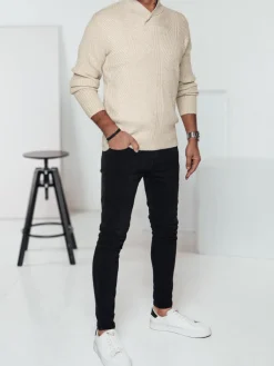 Swetry Męskie>Dstreet Sweter męski beżowy WX2258