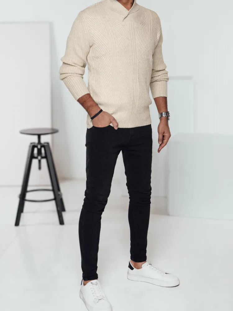 Swetry Męskie>Dstreet Sweter męski beżowy WX2258