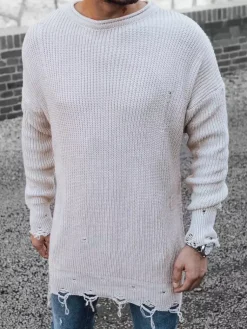 Swetry Męskie>Dstreet Sweter męski beżowy WX1965