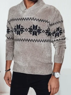 Swetry Męskie>Dstreet Sweter męski beżowy WX2269