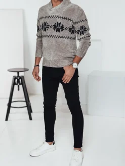 Swetry Męskie>Dstreet Sweter męski beżowy WX2269