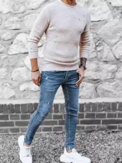 Swetry Męskie>Dstreet Sweter męski beżowy WX1992