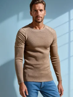 Swetry Męskie>Dstreet Sweter męski beżowy WX2288