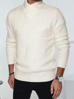 Swetry Męskie>Dstreet Sweter męski biały WX2254