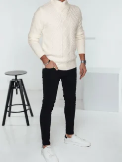 Swetry Męskie>Dstreet Sweter męski biały WX2254