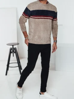 Swetry Męskie>Dstreet Sweter męski brązowy WX2243