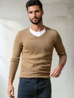 Swetry Męskie>Dstreet Sweter męski brązowy WX2306