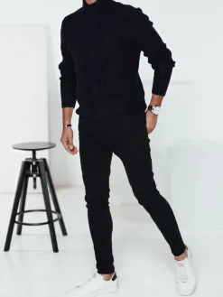 Swetry Męskie>Dstreet Sweter męski czarny WX2253