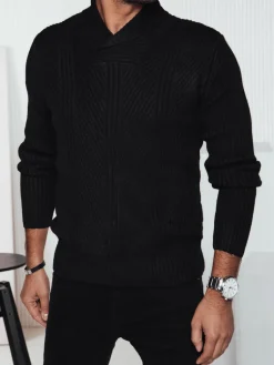 Swetry Męskie>Dstreet Sweter męski czarny WX2256