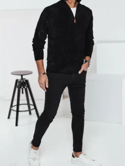 Swetry Męskie>Dstreet Sweter męski czarny WX2235