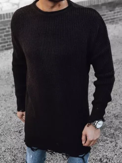 Swetry Męskie>Dstreet Sweter męski czarny WX1962