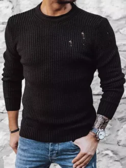 Swetry Męskie>Dstreet Sweter męski czarny WX1991