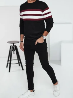 Swetry Męskie>Dstreet Sweter męski czarny WX2247