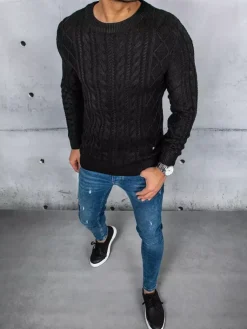 Swetry Męskie>Dstreet Sweter męski czarny WX1926