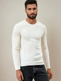 Swetry Męskie>Dstreet Sweter męski ecru WX2301