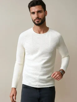 Swetry Męskie>Dstreet Sweter męski ecru WX2301