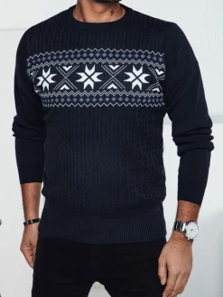 Swetry Męskie>Dstreet Sweter męski granatowy WX2277