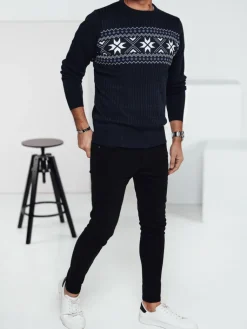 Swetry Męskie>Dstreet Sweter męski granatowy WX2277