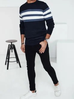 Swetry Męskie>Dstreet Sweter męski granatowy WX2248