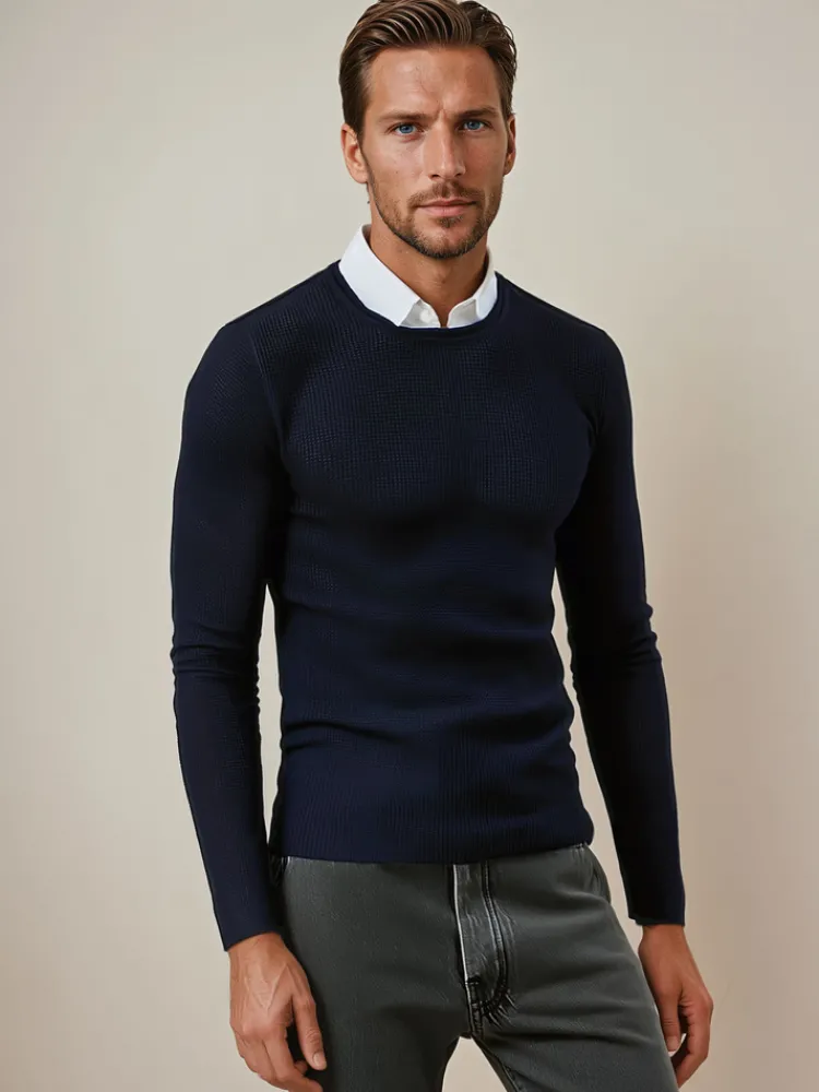 Swetry Męskie>Dstreet Sweter męski granatowy WX2294