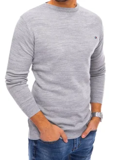 Swetry Męskie>Dstreet Sweter męski jasnoszary WX1827