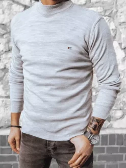 Swetry Męskie>Dstreet Sweter męski jasnoszary WX2020