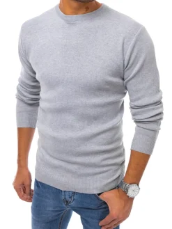 Swetry Męskie>Dstreet Sweter męski jasnoszary WX1715