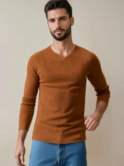 Swetry Męskie>Dstreet Sweter męski kamelowy WX2290