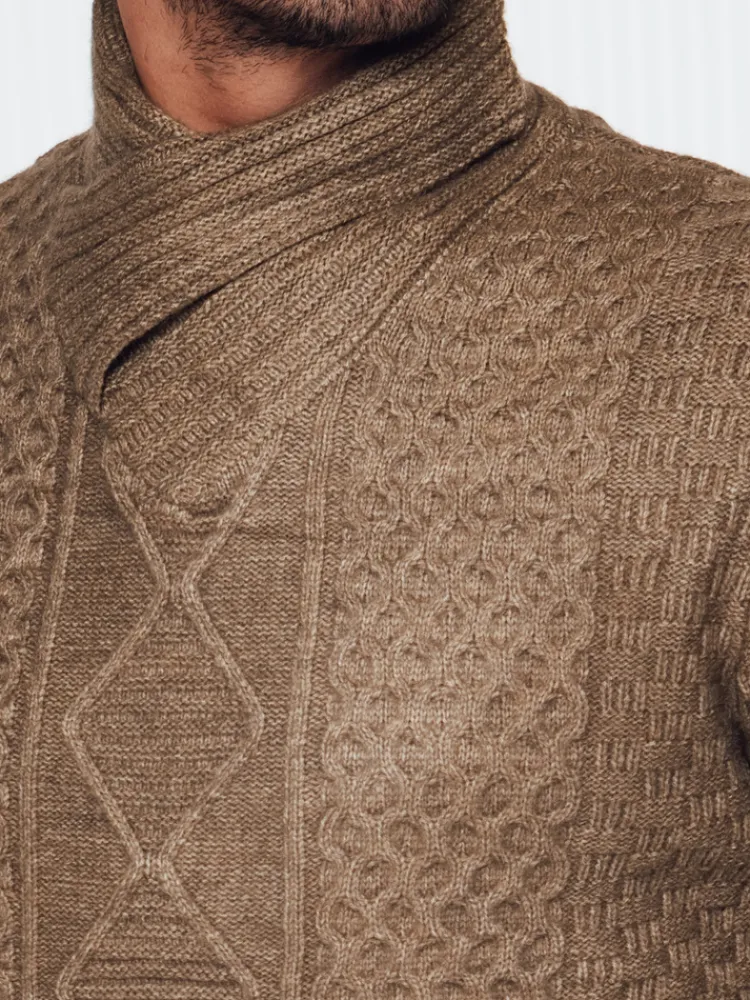 Swetry Męskie>Dstreet Sweter męski kamelowy WX2255