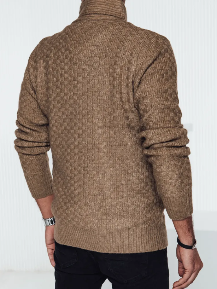 Swetry Męskie>Dstreet Sweter męski kamelowy WX2255