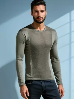 Swetry Męskie>Dstreet Sweter męski khaki WX2310