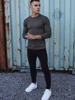 Swetry Męskie>Dstreet Sweter męski klasyczny ciemnoszary WX2225